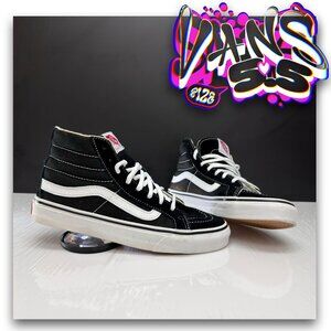 Vans Off the Wall Men’s Size 5.5 Black High-Top Skate Shoes – Classic Skateboard